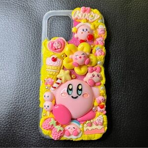 Handmade 3D Kirby Pink Yellow Phone Case iPhone 12 Pro Anime 90s Y2K Customized